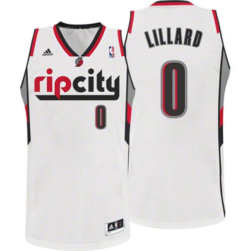 Camiseta retro Lillard #0 Portland Trail Blazers Blanco - Haga un click en la imagen para cerrar